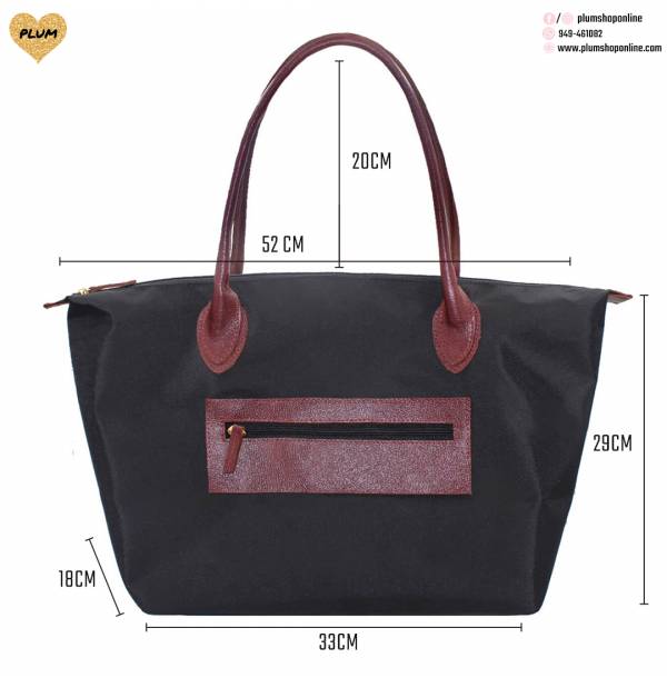 Black leather and nylon handbags Noa