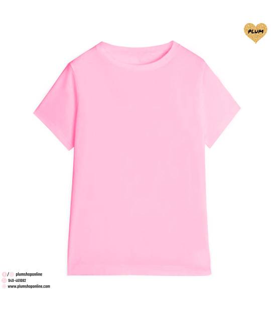 Pink short-sleeve pima cotton T-shirt