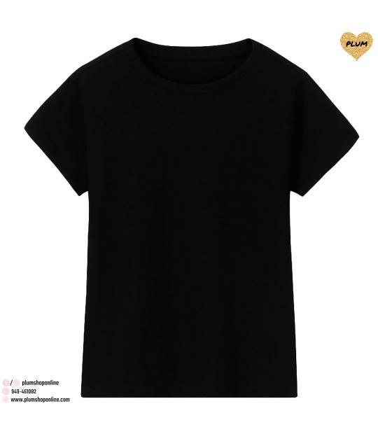 Black short-sleeve pima cotton T-shirt