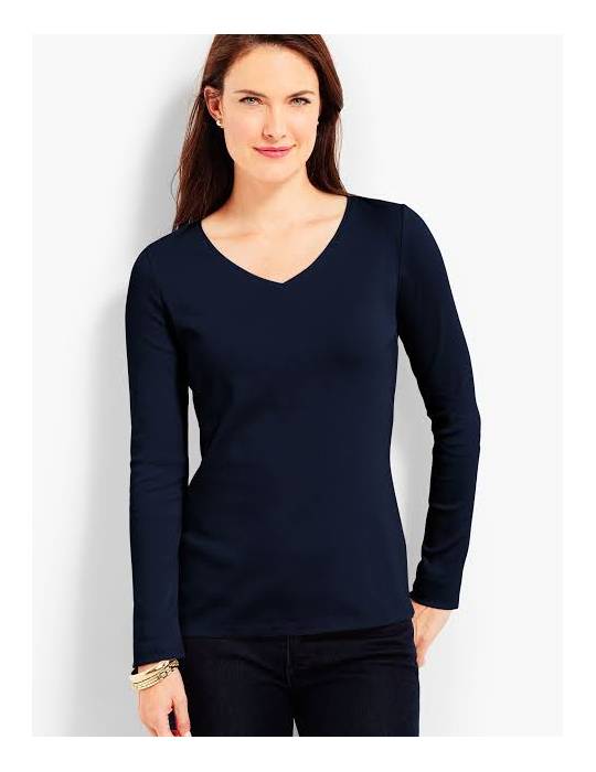 Long sleeve pima cotton T-shirt Blue