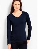 Long sleeve pima cotton T-shirt Blue