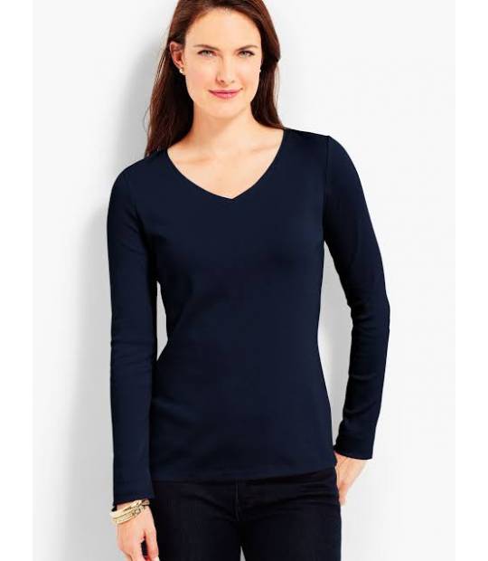 Long sleeve pima cotton T-shirt Blue